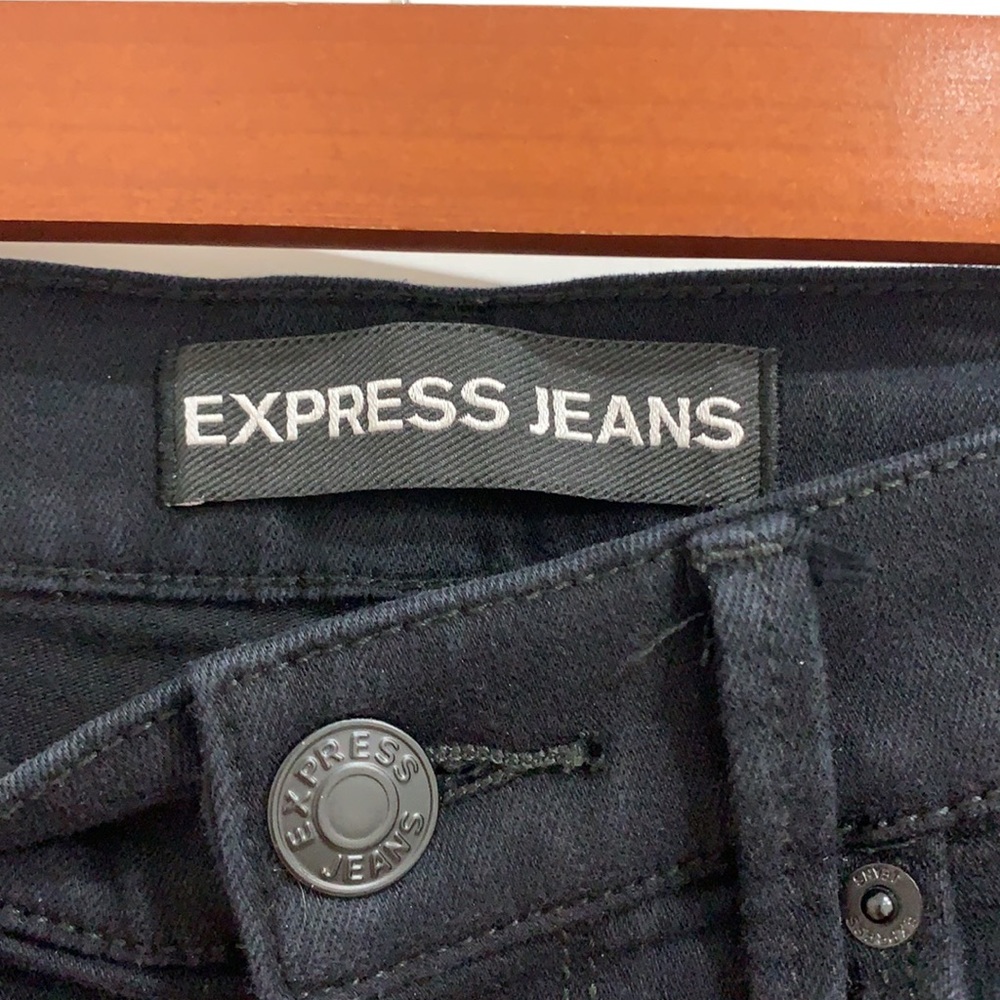 EXPRESS BLACK RIPPED JEANS - Picture 3 of 6
